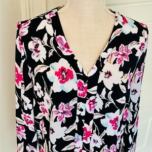 Banana Republic Navy Floral Blouse
